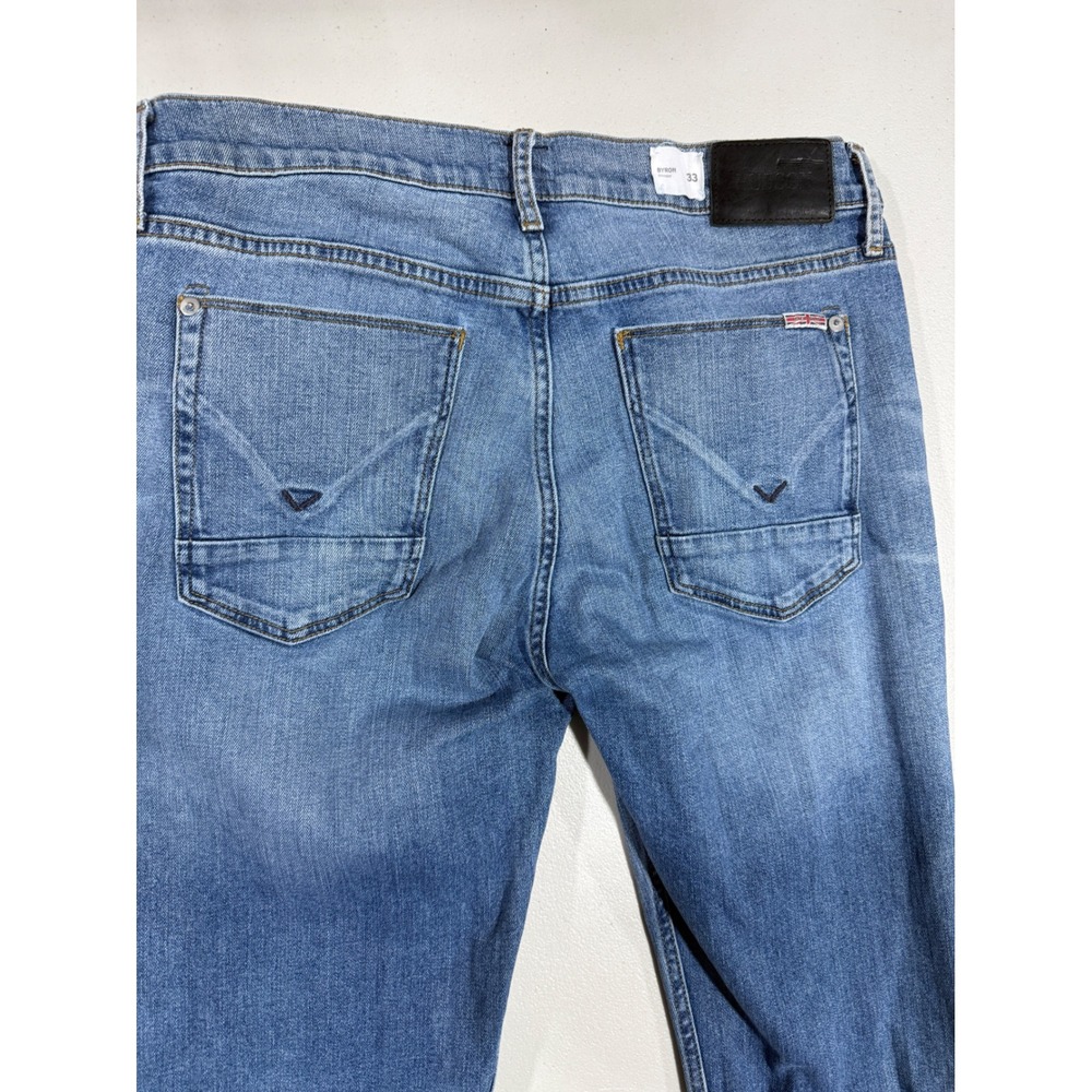 Hudson Byron Straight Leg Jeans Mens 33 Medium Wash Blue Denim Pants 32 Inseam - Picture 5 of 5